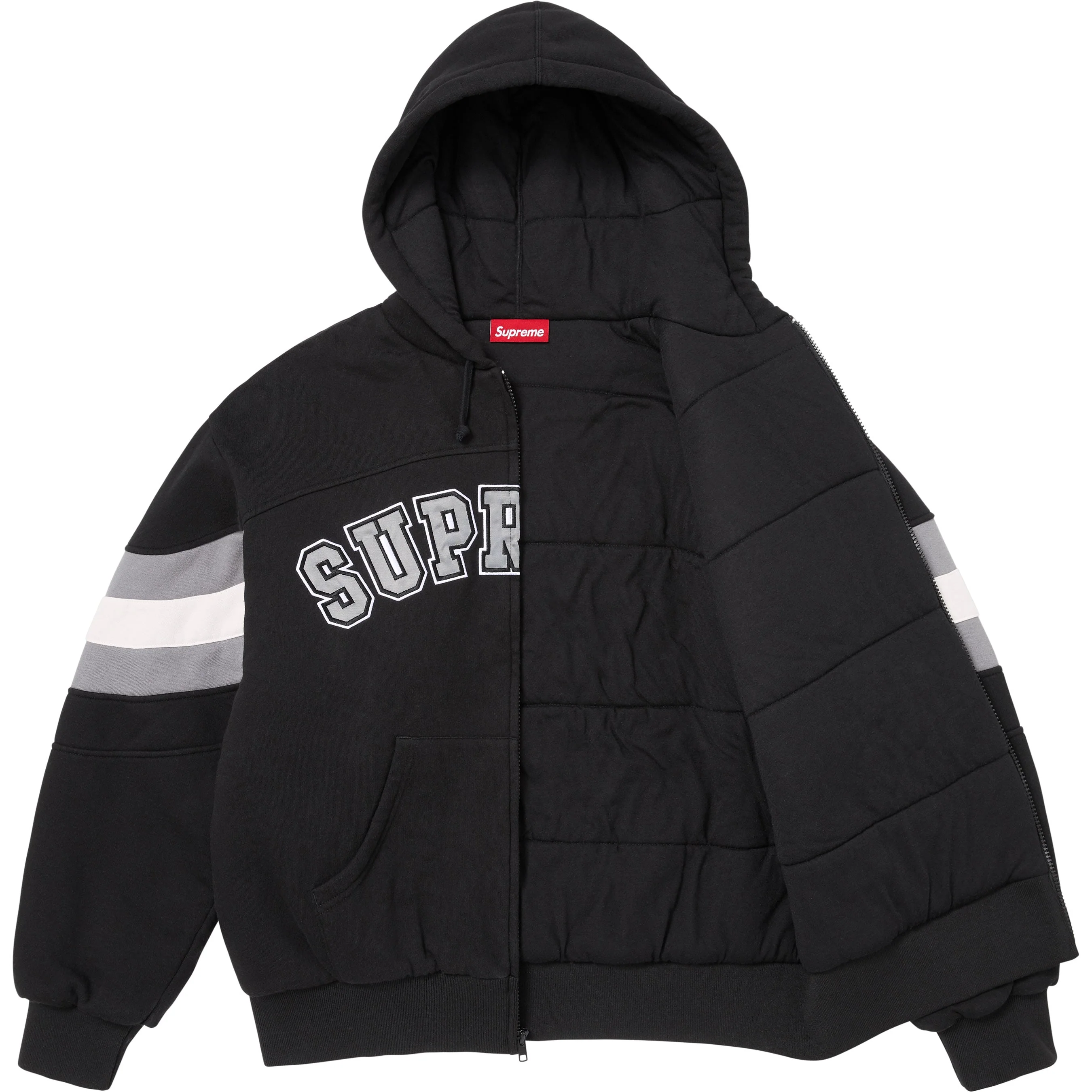 Filled Zip Up Hooded Sweatshirt view 2
